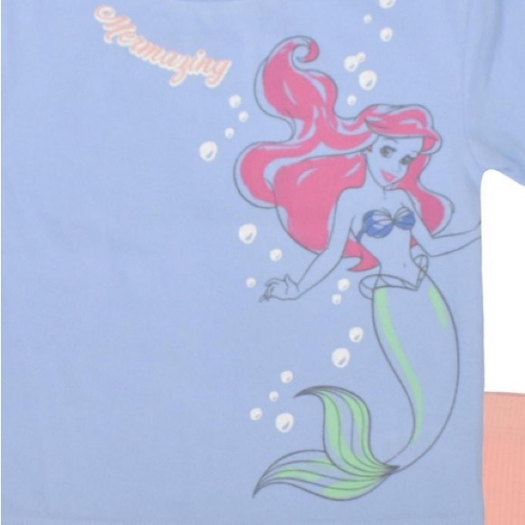 NWT Disney Ariel The Little Mermaid Biker Shorts Set  2T toddler - Picture 2 of 4